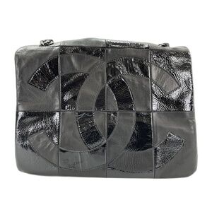 Chanel Lambskin Patchwork Coco Mark Shoulder Bag, Black